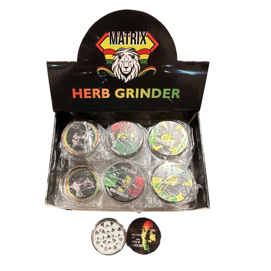 MATRIX HERB GRINDER ASSORTED COLORS - PACK OF 12 (G44)