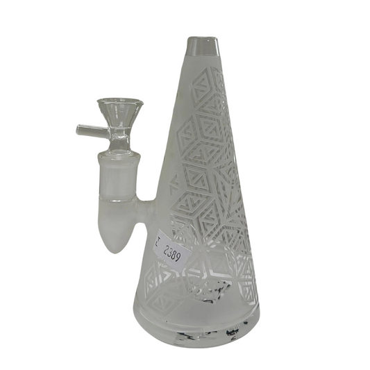 6 INCHES ALEAF CONE GLASS WATER PIPE (WP157)
