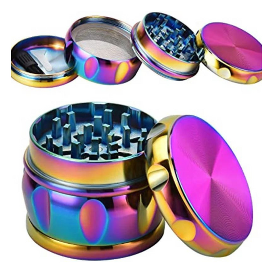 4 PIECE RAINBOW 2.5 INCHES GRINDER - PACK OF 6 (G4)