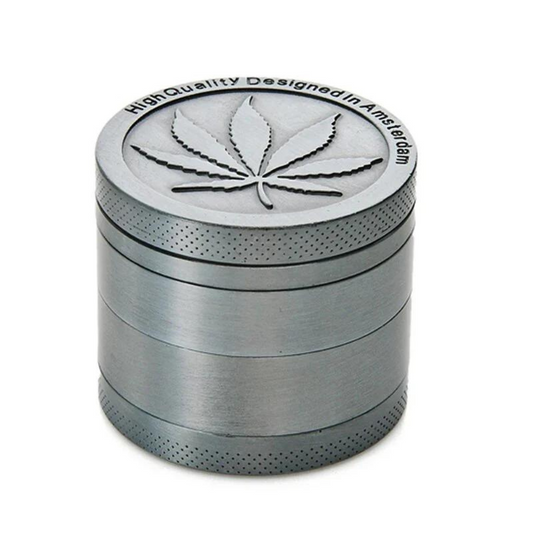 4 PIECE AMSTERDAM LEAF DESIGN 2.5 INCHES GRINDER - PACK OF 6 (G20)