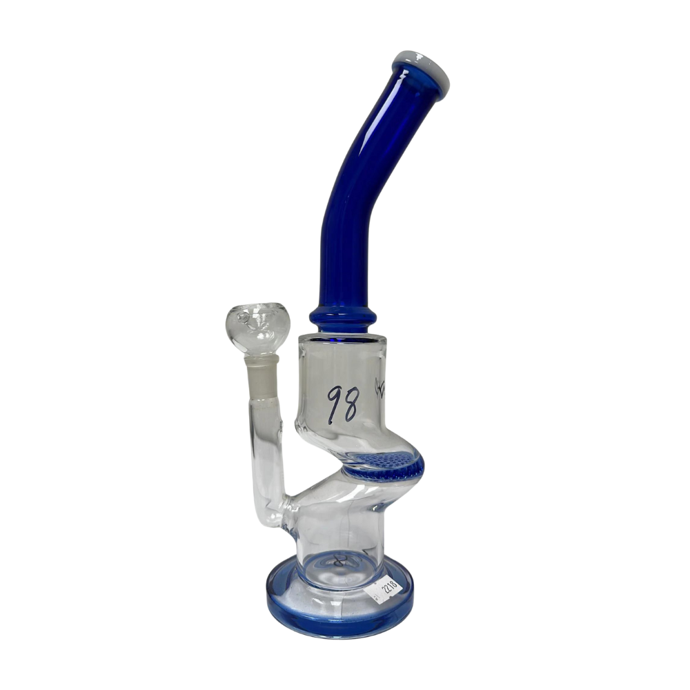 11 INCHES BENT HONEYCOMB INLINE WATER PIPE ASSORTED COLORS (WP98)