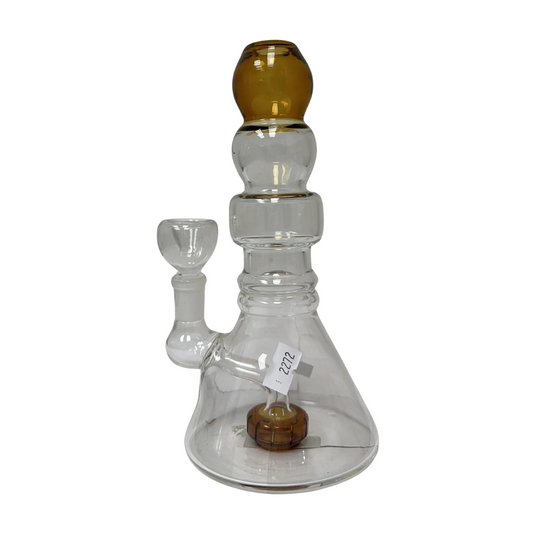 8 INCHES MINI BEAKER GLASS WATER PIPE ASSORTED COLORS (WP17)