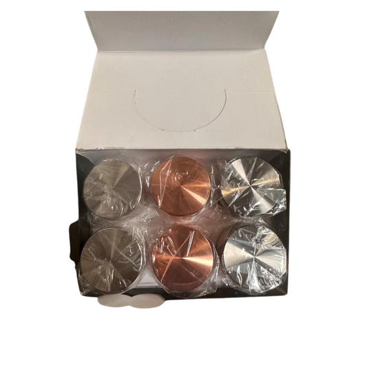 ALUMINIUM METAL 2.5 INCHES GRINDER ASSORTED COLORS - PACK OF 6 (G34)