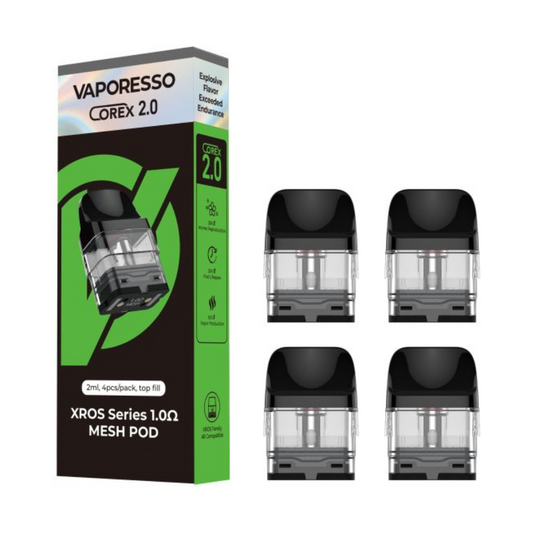 VAPORESSO COREX 2.0 2ML XROS SERIES 1.0 OHM POD - PACK OF 4