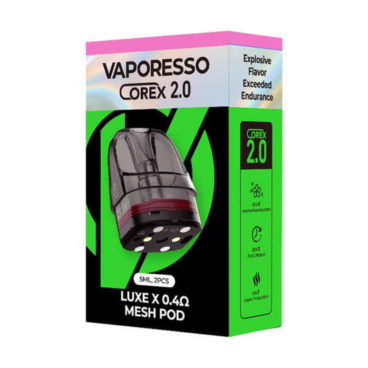 VAPORESSO COREX 2.0 5ML LUXE X 0.4 OHM MESH POD - PACK OF 2