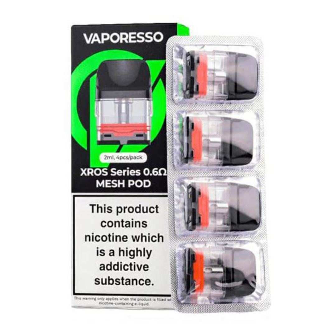 VAPORESSO XROS SERIES 3ML REPLACEMENT PODS 0.6 OHMS - PACK OF 4