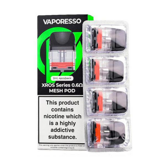 VAPORESSO XROS SERIES 3ML REPLACEMENT PODS 0.6 OHMS - PACK OF 4