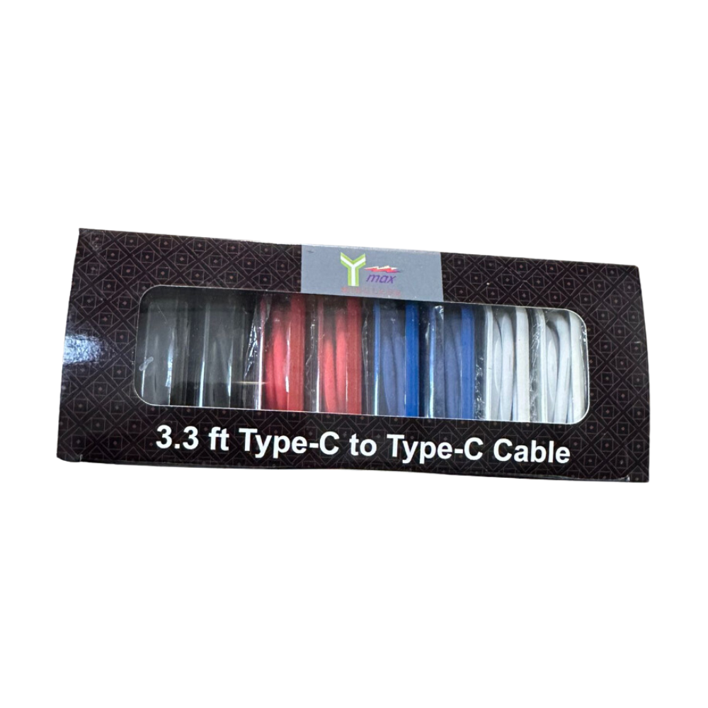 YMAX WIRELESS 3.3FT TYPE-C TO TYPE-C CABLE - PACK OF 10