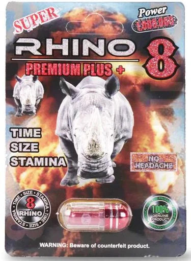 RHINO 8 1000000 MALE ENHANCEMENT SUPER PREMIUM POWER