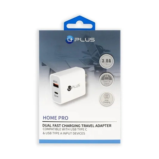 UPLUS HOME PRO DUAL FAST CHARGING TRAVEL ADAPTER