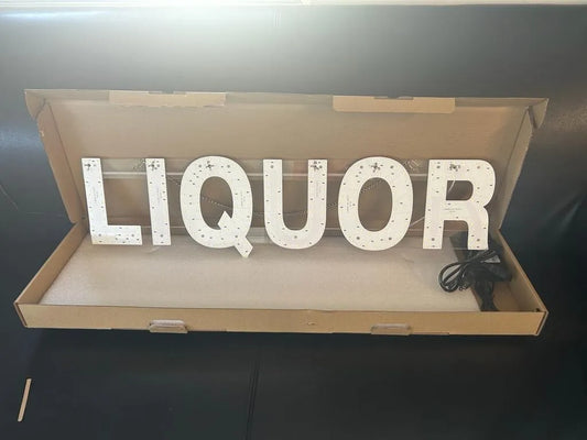 BUSINESS IMAGE SIGN LIQUOR 10000K WHITE - 30 x 8 INCHES